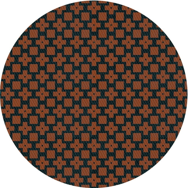 Ahgly Company Machine Washable Indoor Square Transitional Coffee Brown Area Rugs, 3' Square