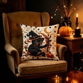 thumbnail image 2 of Halloween Pillow Covers 18x18 Imitation Embroidery Linen Throw Pillow Cases, Decorative Couch Pillow Covers for Sofa Bedroom Living Room, Natural Linen Halloween Decor by OVFUIZ, 2 of 7