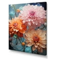 thumbnail image 2 of Designart "Transparent Beauty Of Pink And Orange Zinnias" Zinnias Canvas Wall Art, 2 of 7