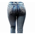 thumbnail image 2 of Jack David Women's Plus Size Stretch Premium Blue Denim Jeans Skinny Pants, 2 of 10
