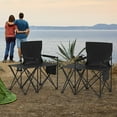thumbnail image 2 of Gymax 2PCS Oversized Camping Chair w/Side Table 2 Storage Pockets Cup Holder for Trip Black, 2 of 10