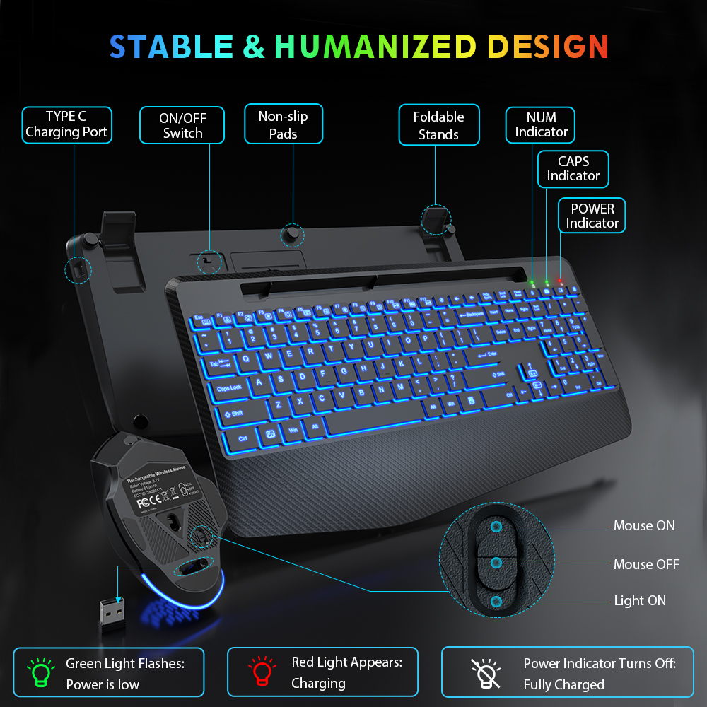 Wagpak Wireless Backlit Keyboard and Mouse Combo photo 5