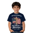 thumbnail image 4 of Byoo Boy Flag 250 Years Graphic Tee Short Sleeve Crew Neck Casual Top Patriotic Soft Breathable T Shirts for Kids, 4 of 4