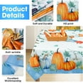 thumbnail image 3 of Fall Tablecloth 60"x84" Rectangular, Orange Blue White Pumpkin Fall Harvest Tablecloths Decor,Water Resistant Autumn Thanksgiving Table Cover for Home Dinner Party Picnic, 3 of 6