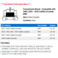 thumbnail image 2 of Transmission Mount - Compatible with 2000, 2002 - 2020 Cadillac Escalade RWD 2003 2004 2005 2006 2007 2008 2009 2010 2011 2012 2013 2014 2015 2016 2017 2018 2019, 2 of 2