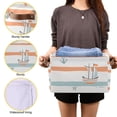thumbnail image 3 of Yayeee Canvas Storage Basket with Handles for Shelves Fabric Bins Closet Organizer, Orange Nautical Pattern, 3 of 8