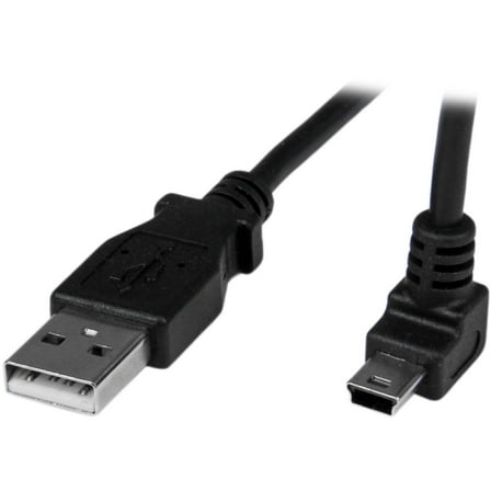 StarTech USBAMB1MU 1m Mini USB Cable Cord - A to Up Angle Mini B - Black