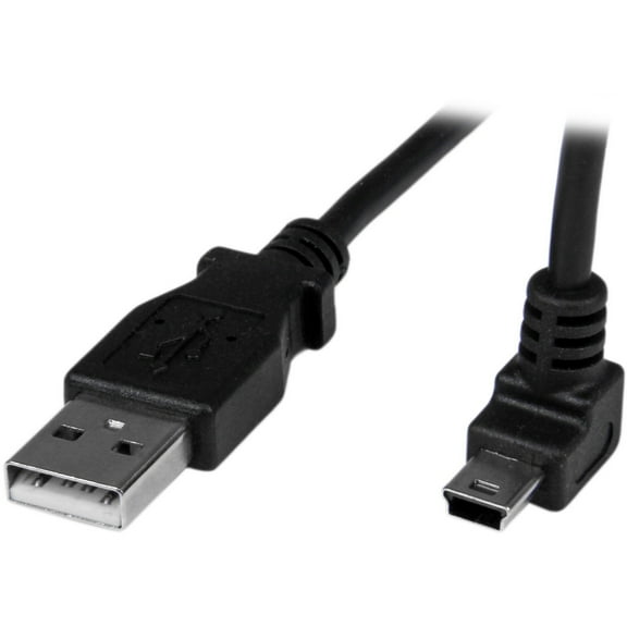 StarTech USBAMB1MU 1m Mini USB Cable Cord - A to Up Angle Mini B - Black