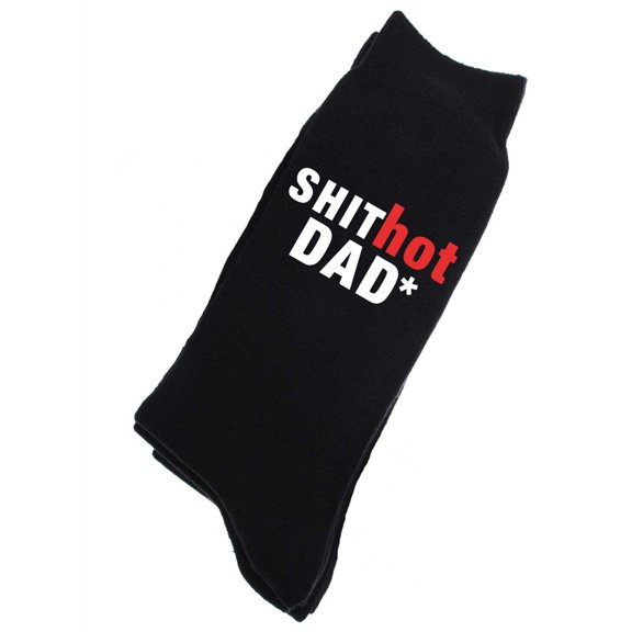 Sh*t Hot Dad Mens Black Calf Socks Fathers Day Dad Husband Boyfriend Uncle Grandpa Grandad Present