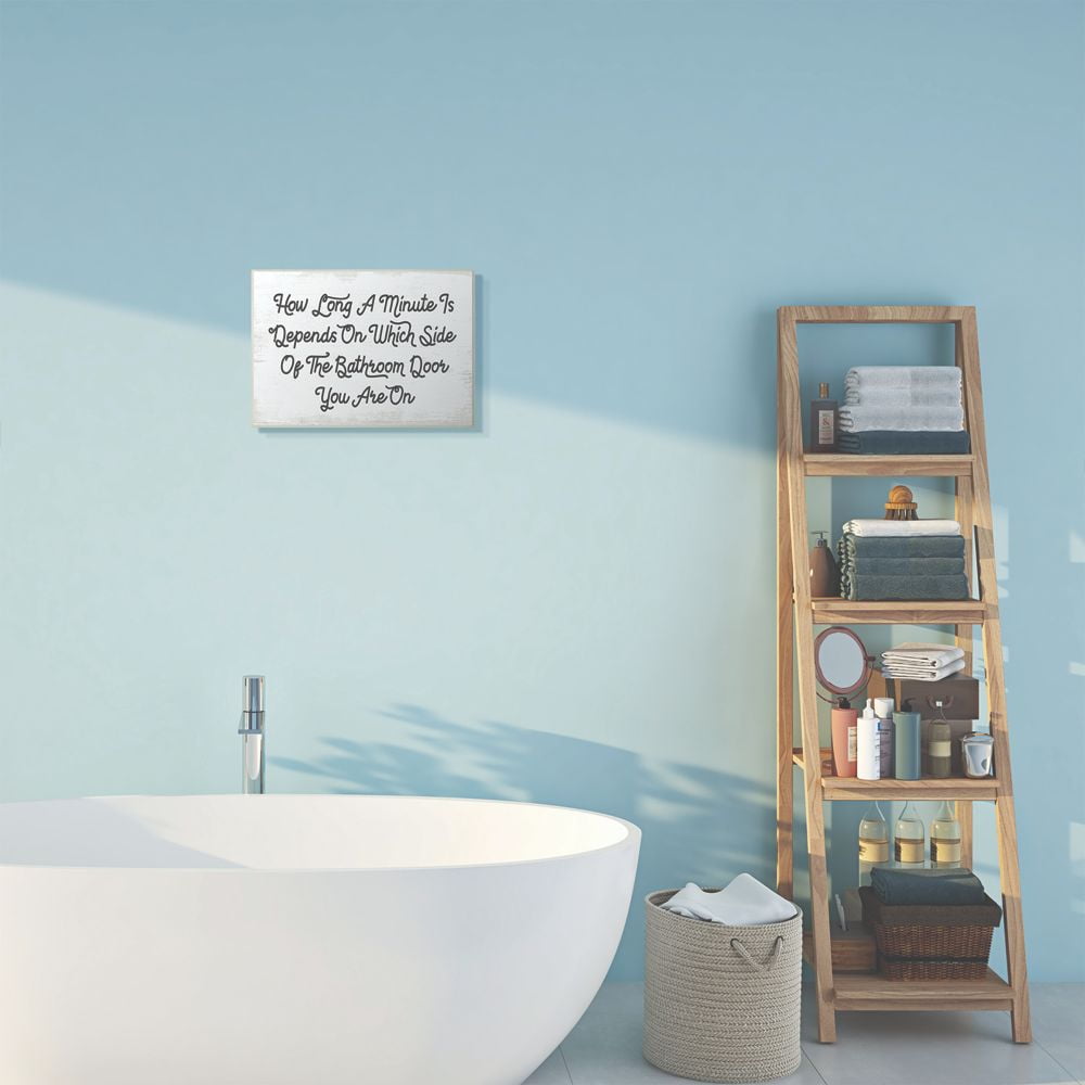 Stupell Industries Which Side Funny Bathroom Word Design Wall Plaque by Daphne Polselli