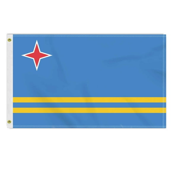 shiyou-3×5 FT Aruba Flag, Large 100D Aruban Outdoor Banner,Doube Side Printing Decor For Patio Garden With Brass Gromment
