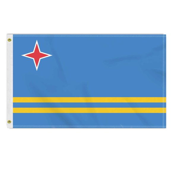 shiyou-3×5 FT Aruba Flag, Large 100D Aruban Outdoor Banner,Doube Side Printing Decor For Patio Garden With Brass Gromment