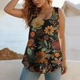 thumbnail image 4 of Turilly Women's Floral Print Tanks Top Women's Floral Print Tank Top Casual Loose Sleeveless Blouse Elegant Flowy Summer Shirt For Ladies, 4 of 6