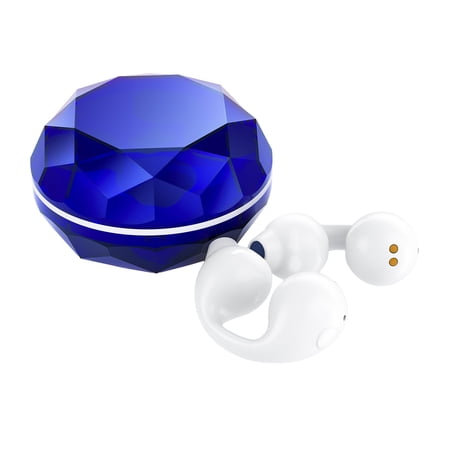 RBCKVXZ Wireless Bluetooth Earphones with Noise Reduction Ear Clip Style Non-invasive and Lossless Sound Quality Birthday Gifts on Clearance Dark Blue