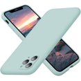 thumbnail image 1 of IBAOLEA iPhone 11 Pro Max Case, Silicone Ultra Slim Shockproof Phone Case with Soft Anti-Scratch Microfiber Lining, [Enhanced Camera Protection], 6.5 inch, Clove Purple Mint green, 1 of 7