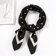 thumbnail image 2 of Prolriy Silk Scarf Scarf 70X70cm Scarves Ribbon Kerchief Women Dot Polka Neck Scarf Satin Scarf for Women Black, 2 of 4