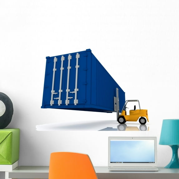 Loader Lifts Container Wall Decal by Wallmonkeys Peel and Stick Graphic (24 in W x 18 in H) WM340883