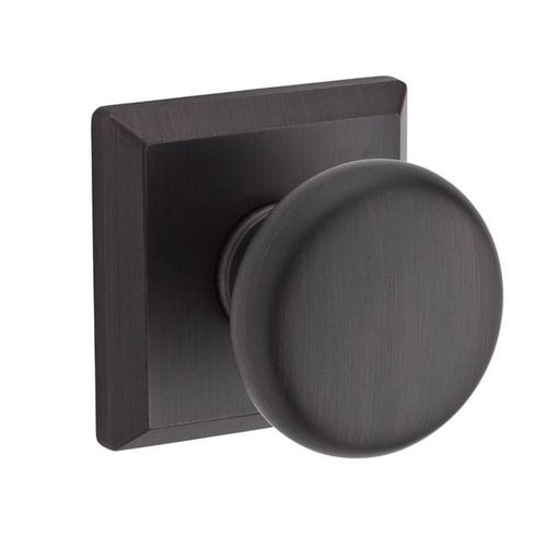 Baldwin Reserve FDROUTSR150 Full Dummy Round Knob and Traditional Square Rose Satin Nickel Finish