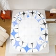 thumbnail image 5 of Manfei Colorful Stars Queen Sheet Sets 4 Pieces, Modern Geometric Art Flat Sheet, Abstract White Blue Black Queen Fitted Sheet, Ultra Soft Home Decor, 5 of 7