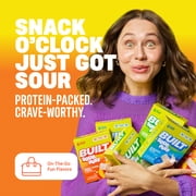 BUILT Bar Sour Puff Protein Bars, Sweet Peach Punch, Gluten Free, Sour Candy Snacks - 12ct