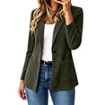 thumbnail image 2 of YanHoo Faux Suede Blazer for Women Dressy Casual Button Suit Jackets Lightweight Office Work Jacket Business Outfits, 2 of 8