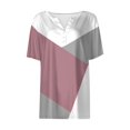 thumbnail image 4 of Tshirts Women Trendy Women's T Shirt Tee Print Button Short Sleeve Daily Weekend Fashion Basic V- Neck Regular Top, 4 of 4
