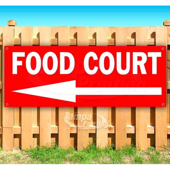 Food Court 13 oz Vinyl Banner With Metal Grommets