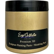 3D Sculpture Painting Paste|Modeling Paste|Decorative Plaster|Ready to Use|Unique Metallic Pearl and Neon Colors|Ideal for Artwork|Stencil|Flowers|Texture and Art Relief|6 oz|Gold
