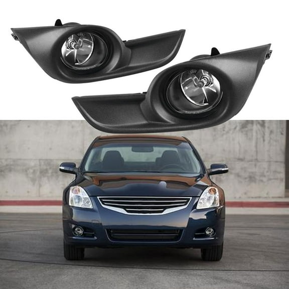 ALL-CARB Left & Right Fog Lights Assembly Replacement for 2013-2015 Nissan Altima Sedan 4-door with Bulbs   Fog Light Covers   Harness Switch Kit Driving Lamps Fog Lights (Driver & Passenger Side)
