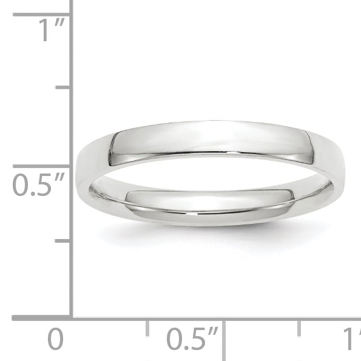 14k White Gold 3mm Lightweight Comfort Fit Wedding Band Size 4.5 WCFL030