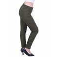 thumbnail image 4 of Women's Jeans Jeggings Five Pocket Stretch Denim Pants (Olive Green - Small), 4 of 5