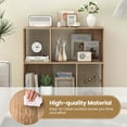 thumbnail image 6 of Costway Open Shelf Bookcase Mid Century Modern Cube Bookshelf with 4 Compartments Natural, 6 of 10