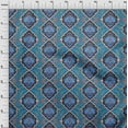 thumbnail image 4 of oneOone Cotton Cambric Teal Blue Fabric Asian Ornamental Quilting Supplies Print Sewing Fabric By The Yard 56 Inch Wide, 4 of 4