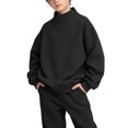 thumbnail image 3 of Jalioing Mock Neck Sweatshirt for Kids Casual Fashion Solid Color Long Sleeve Pullover Fall Winter Tops for Boys Girls, 3 of 9
