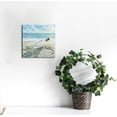 thumbnail image 3 of FANNA Seashore Artwork Painting Wall Art: Drift Bottle &amp; Seashells Starfish on the Beach Pictures Canvas Print for Bathroom 12x12 in, 3 of 5