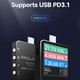 thumbnail image 3 of Comprobador de Carga Rápida USB-C Portátil KM003C PD3.1 QC5.0, Voltímetro y Amperímetro Digital, Comprobador de Banco de Energía con Cable de 140 W., 3 of 5