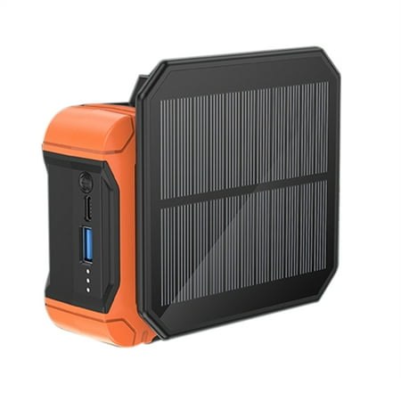 

Portable Waist Clip Fan 6000MAh Battery Operated Necklace Fan with Solar Charging 3 Speeds for Outdoor Works Orange