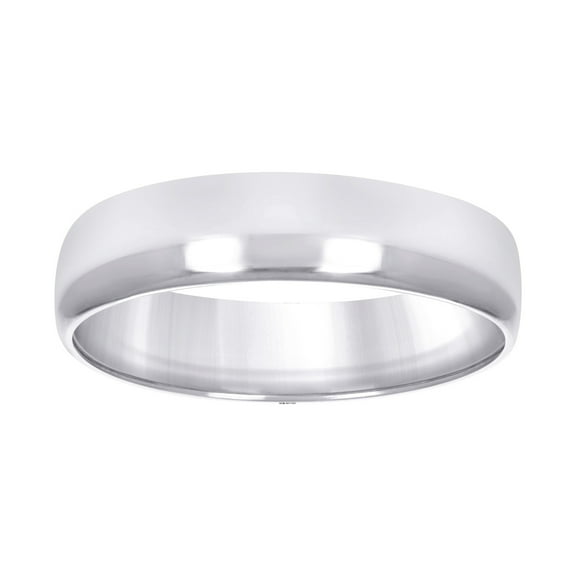 10k White Gold Mens Womens Unisex Wedding Band Regular Fit 5mm Size 9 Wedding Band for Men