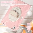 thumbnail image 5 of Case For iPad Pro 13 2025 / 2024,Anti Drop Silicone+PC Layer Protective Case Handle Stand ,Shoulder Strap, Heavy Duty Shockproof Three Proof Tablet Protective Case,Pink, 5 of 6