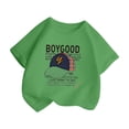 thumbnail image 3 of Chemises pour Fillettes Mode Enfant Douce Imprimée Col Rond Manches Courtes Été Décontracté Tops Amples Filles Tops Vert 4 Ans-6 Ans, 3 of 5