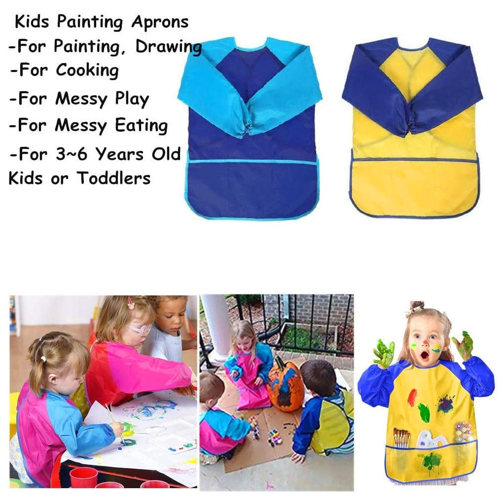 Children's Play Apron Messy Kids Crafts Art School Wipe Clean Painting Cover 