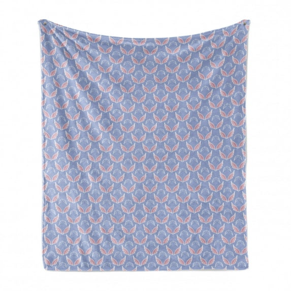 Angel Wings Soft Flannel Fleece Throw Blanket, Pastel Wings Doodle Girls Romantic Valentines Day Eros Cupid, Cozy Plush for Indoor and Outdoor Use, 70" x 90", Lavender Blue Dried Rose, by Ambesonne
