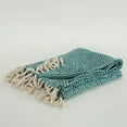 thumbnail image 5 of Rizzy Home  Boho Geometric Throw Blanket Teal/ Natural, 5 of 5