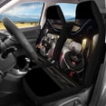 thumbnail image 3 of Uourmeti Car Front Back Seat Covers Full Set Polyester, Compatible with Sedan Seats Car Interior Accessories, for Sedans Truck, Funny Black Cat Couple Pattern, 3 of 9