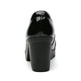 thumbnail image 3 of DADAWEN Women's Mary Janes Platform Pumps Mid-Heel Round Toe Slip-on Uniform Oxfords Dress Shoes Black 6 US, 3 of 7