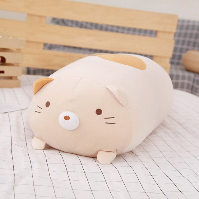 Soft Animal Cartoon Pillow Cushion Cute Fat Dog Cat Dinosaur Penguin Pig Frog Plush Toy Pillow Birthday Gift For Girls And KidsCat90CM Deng Xun unisex