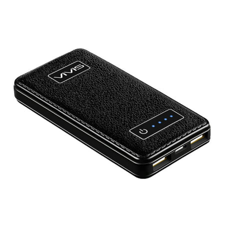 Power Bank 10000mAh, Smallest and Lightest Li-Polymer Portable Charger External Battery, maximum 3A current 2 output ports, Intelligent Quick Charger for Samsung HTC Smartphones