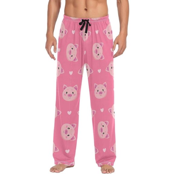 GZHJMY Pig Pajama Pants for Men, Lounge Pants Lightweight Men Pajama Bottoms with Drawstring Pockets, Christmas New Year Birthday Gifts, Large