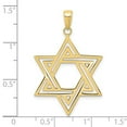 thumbnail image 3 of Auriga Fine Jewelry 10K Yellow Gold Solid Polished Star of David Charm for Women (L-38 mm, W-25 mm), 3 of 6