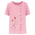thumbnail image 4 of Birdeem Blouses pour Femmes Mode Imprimée Confortable Ample Manches Courtes Blouse Boutonnée Col Rond Décontracté, 4 of 12